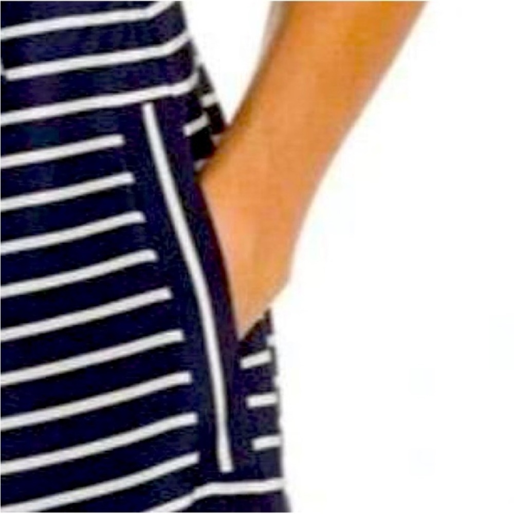 J. Crew Collection Navy and White Striped Midi Dress - Picture 14 of 15